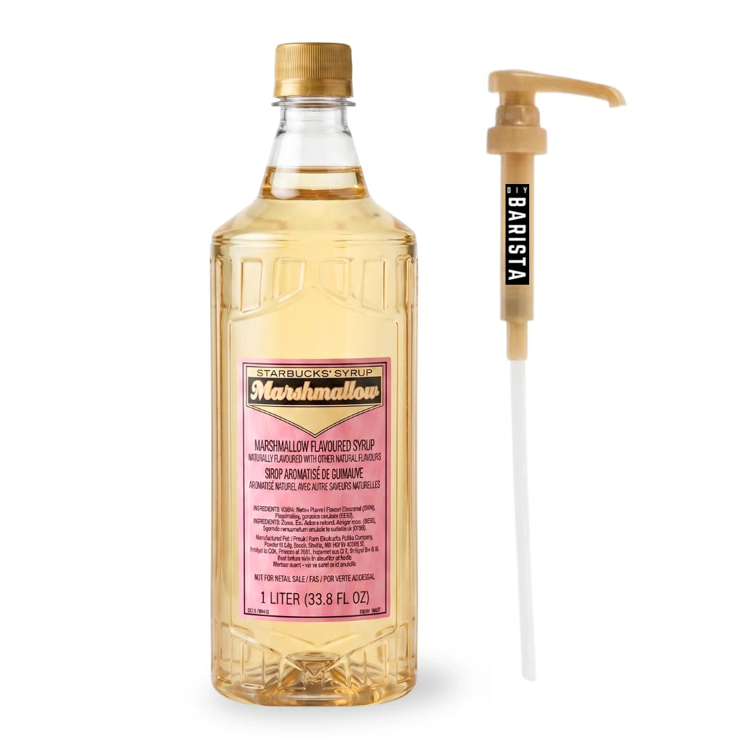 Starbucks Marshmallow Syrup with pump - Best Before 06, October 2026 - 1 Liter (33.8 Fl Oz)