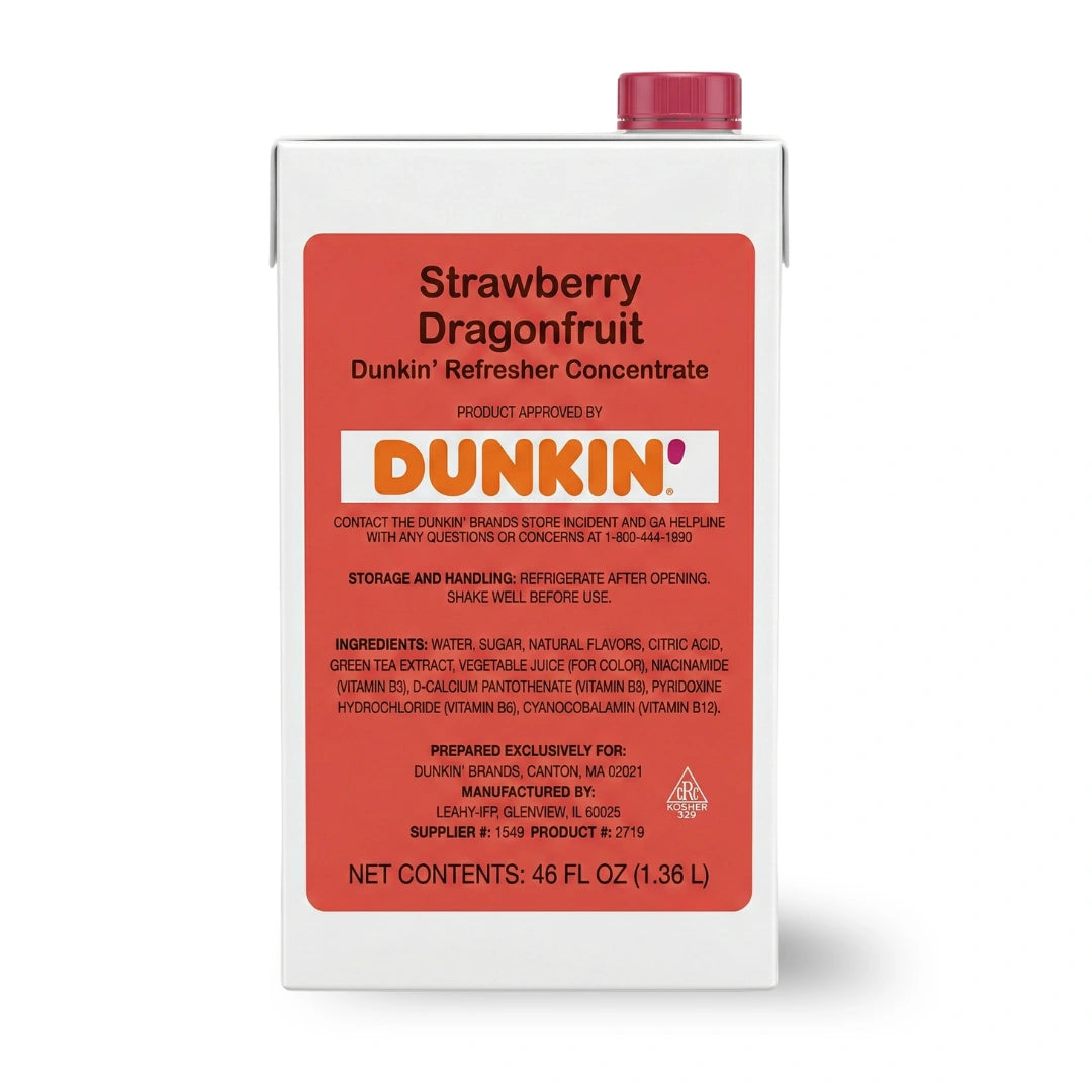 Dunkin’ Strawberry Dragonfruit Refresher Concentrate FRESH – 46 fl oz (1.36L)