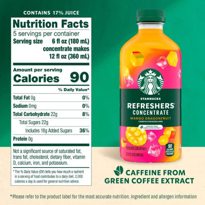 Starbucks Mango Dragonfruit Refreshers Concentrate FRESH – 32 fl oz