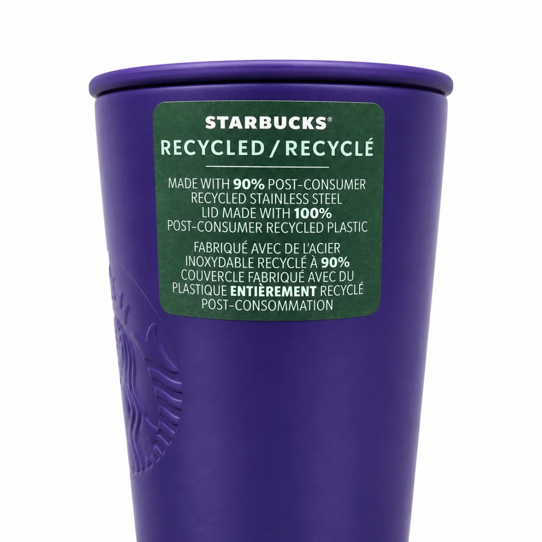 Starbucks 12 Oz Purple Recycled Tumbler