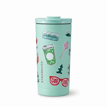 Starbucks Travel Sticker Mint Green Vacuum Insulated Tumbler – 16 Oz