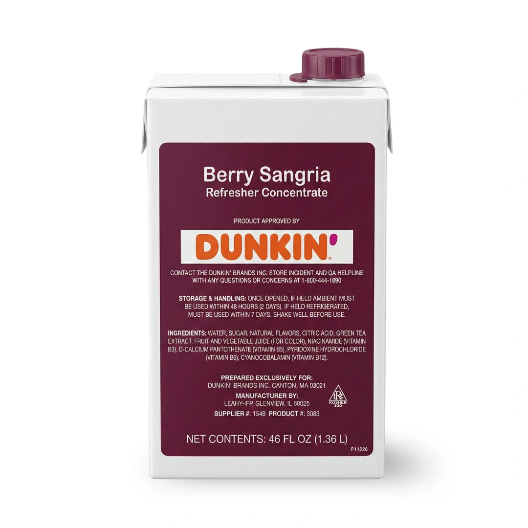 Dunkin’ Berry Sangria Refresher Concentrate FRESH – 46 fl oz (1.36L)