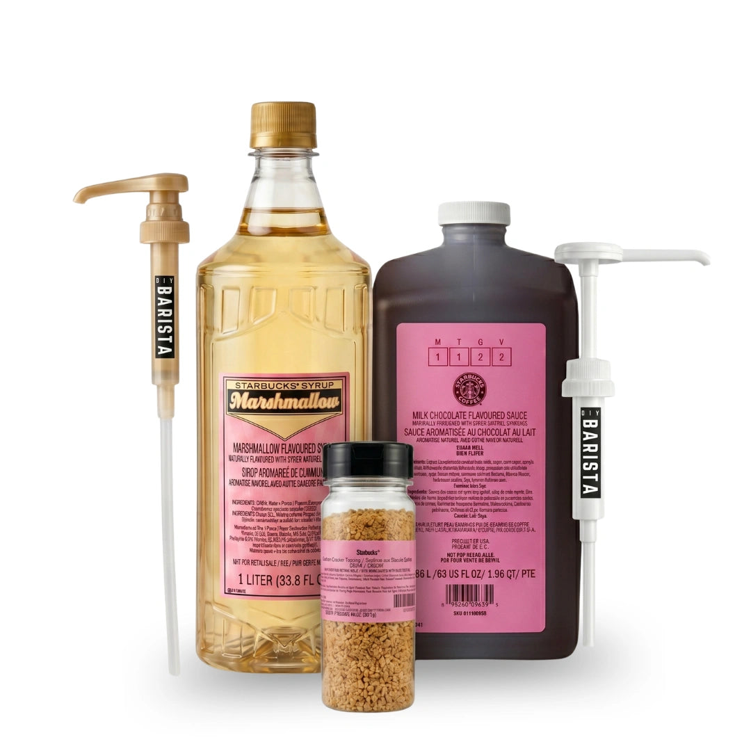 S’mores Bundle Kit – Starbucks Marshmallow Syrup, Milk Chocolate Sauce & Graham Cracker Topping