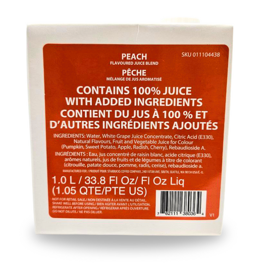 Starbucks Peach Juice Blend – 1L (33.8 fl oz)