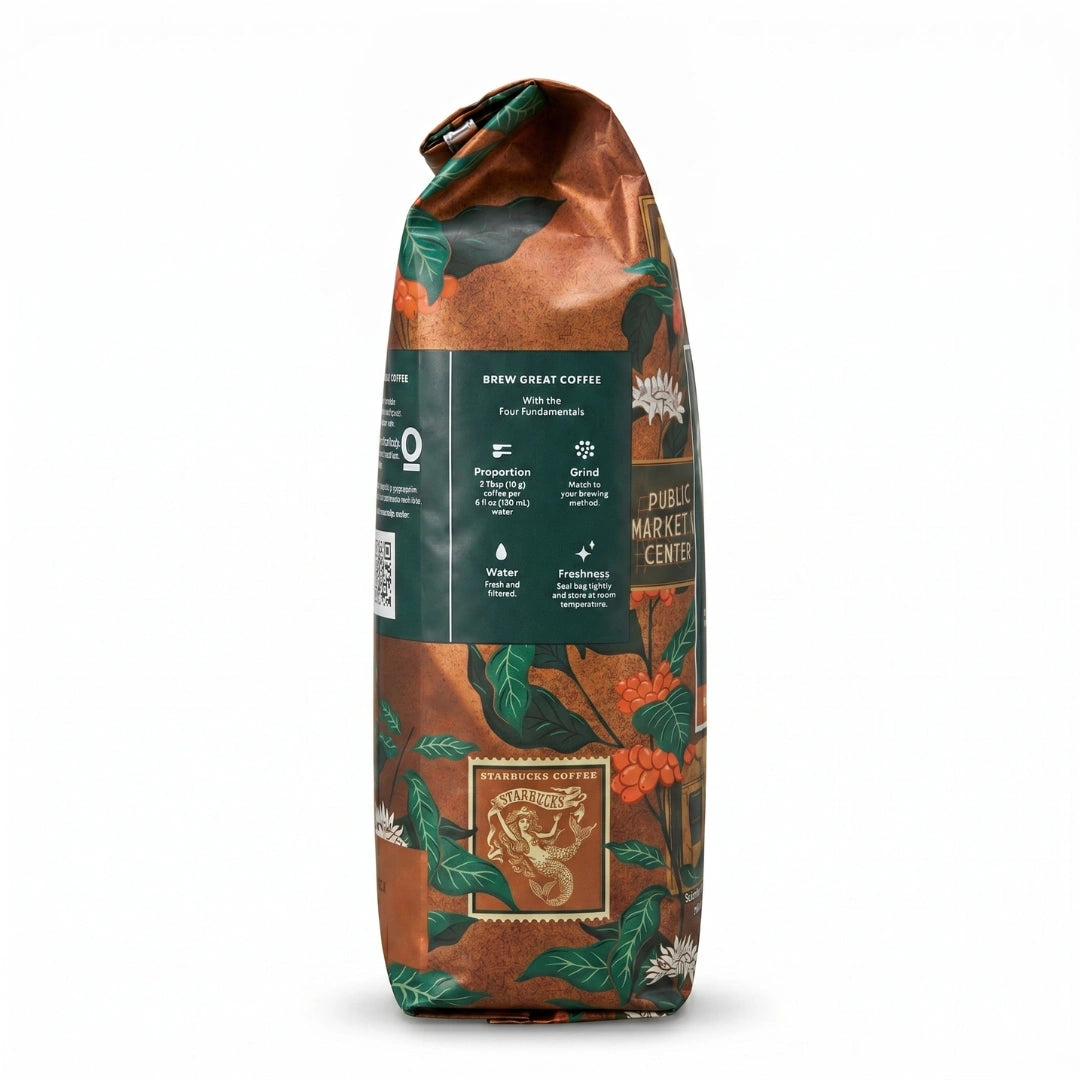 Starbucks Decaf Pike Place Roast Whole Bean Coffee – Medium Roast 16 oz (1 lb)
