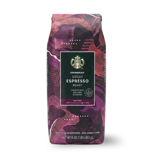 Starbucks Decaf Espresso Roast Whole Bean Coffee – 1 lb (16 oz) Dark Roast