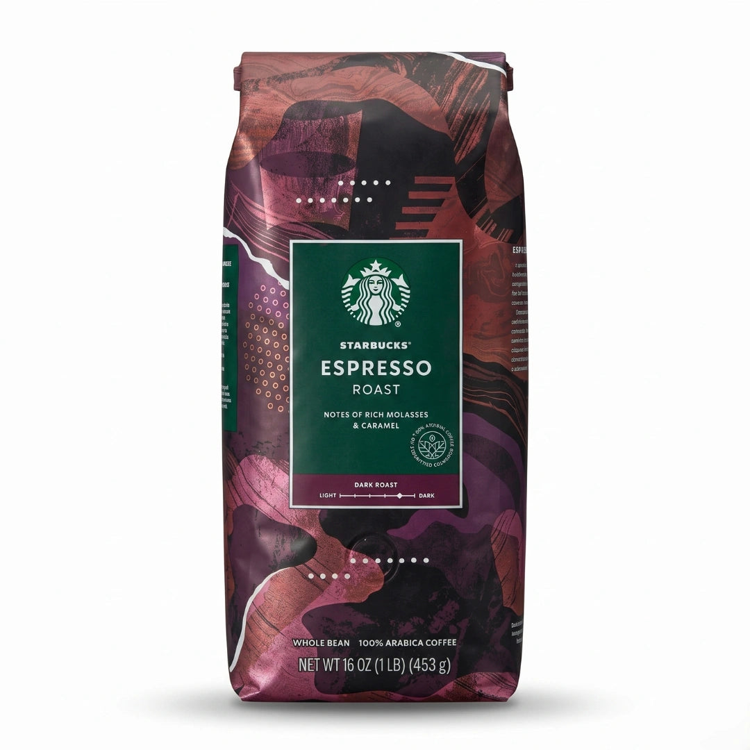 Starbucks Espresso Roast Whole Bean Coffee – Dark Roast 16 oz (1 lb)