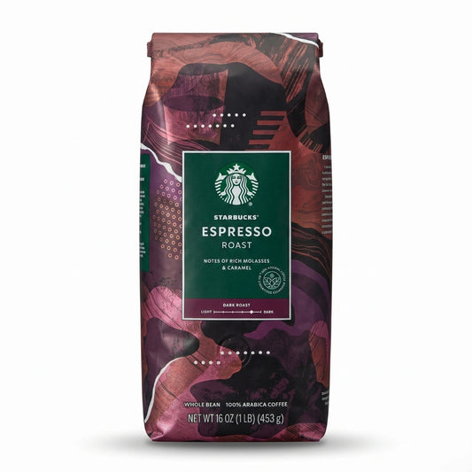 Starbucks Espresso Roast Whole Bean Coffee – Dark Roast 16 oz (1 lb)