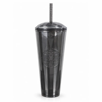 Starbucks Black Faceted Cold Cup with Straw – 24 oz