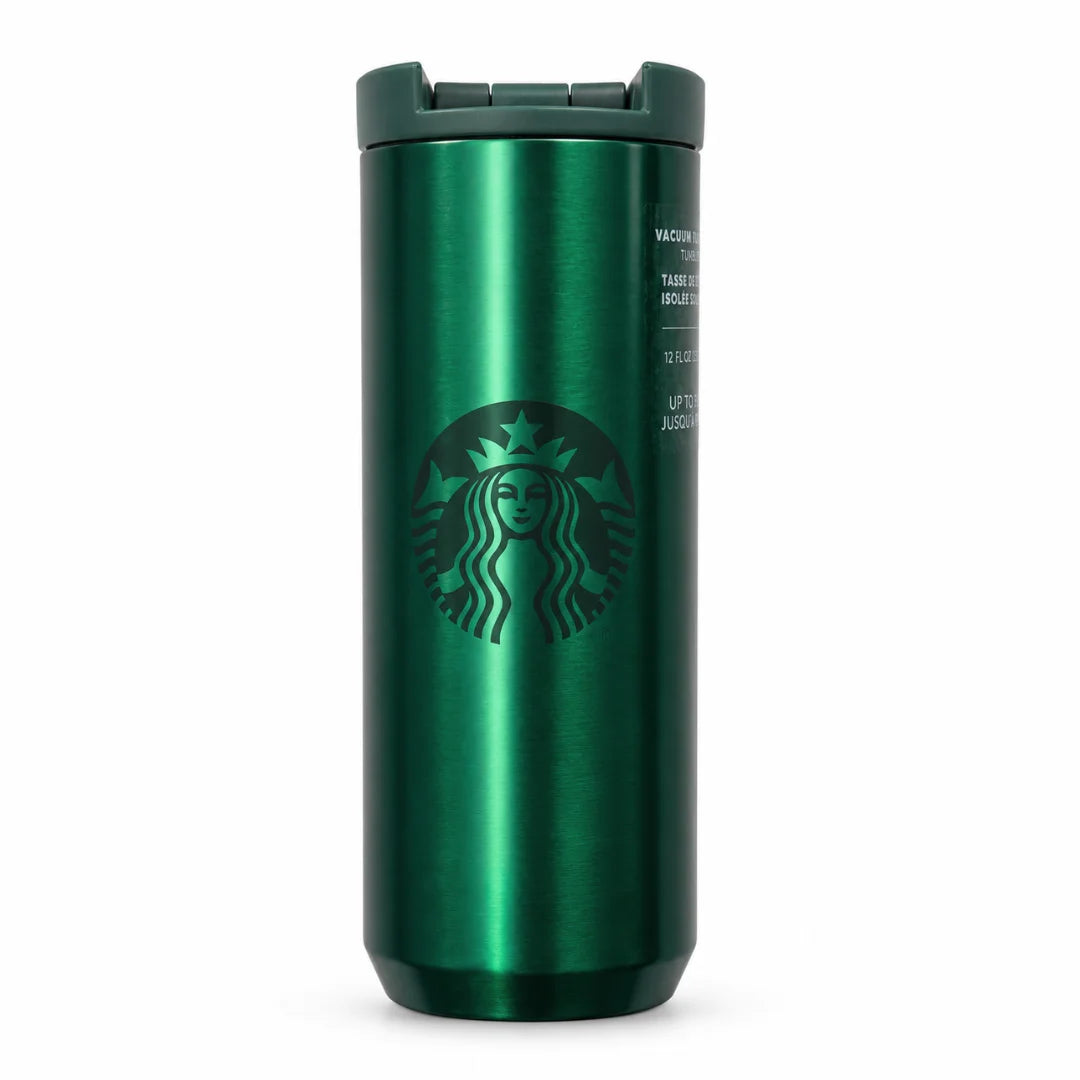 Starbucks Metallic Green Vacuum Insulated Tumbler – 12 oz