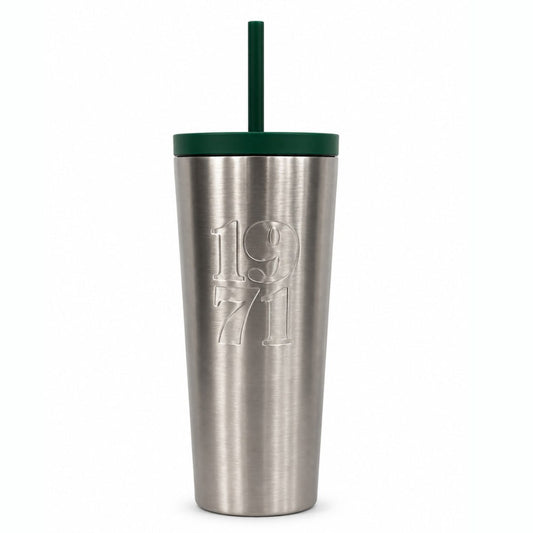Starbucks 1971 Heritage Stainless Steel Green & Silver Tumbler – 22 fl oz