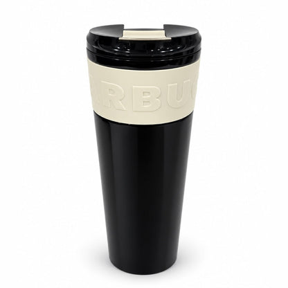 Starbucks Black Stainless Steel Insulated Tumbler with Silicone Grip – 16 oz