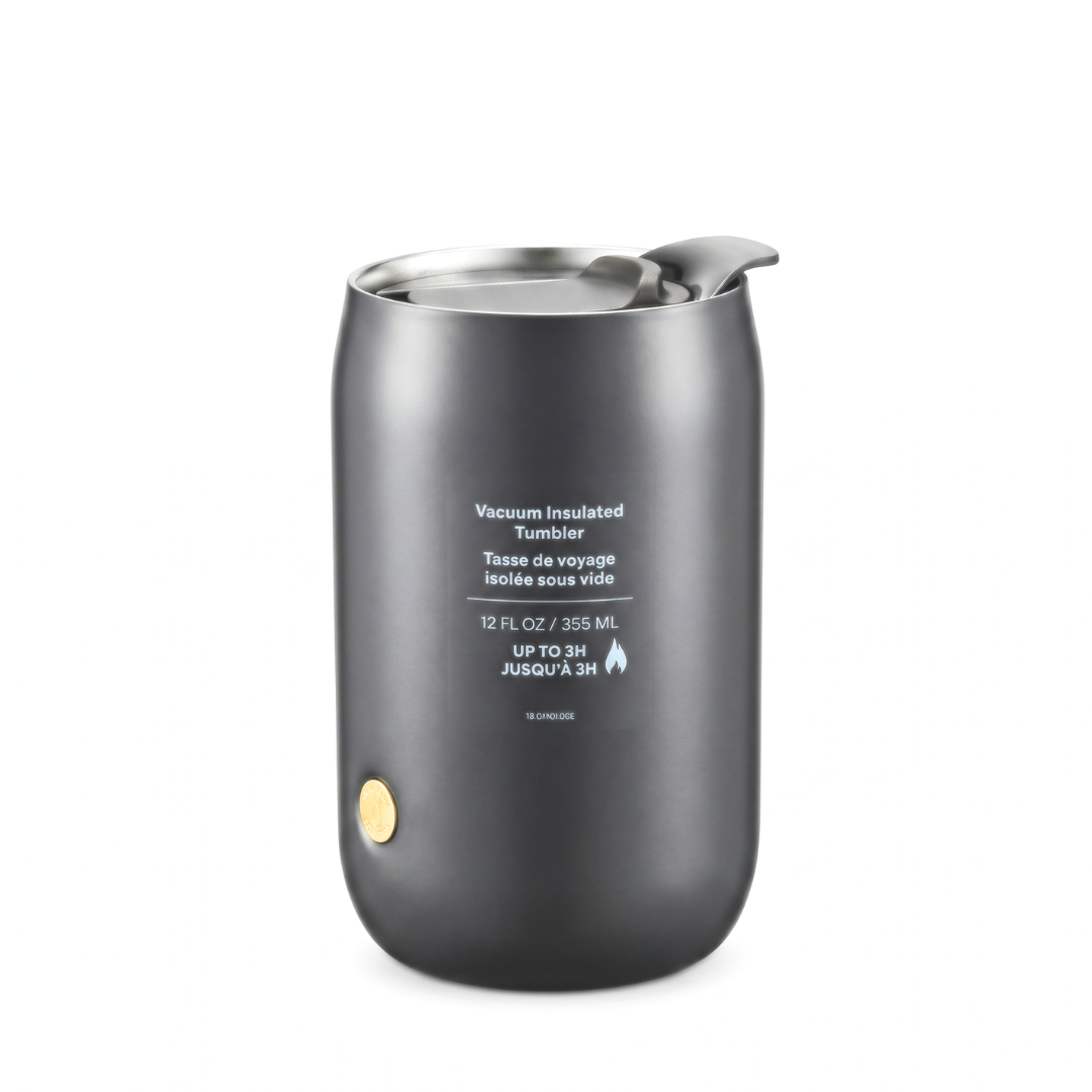 Minimalist Vacuum Insulated Travel Tumbler for Hot & Cold Drinks – 12 fl oz / 355ml