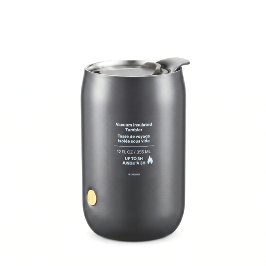 Minimalist Vacuum Insulated Travel Tumbler for Hot & Cold Drinks – 12 fl oz / 355ml