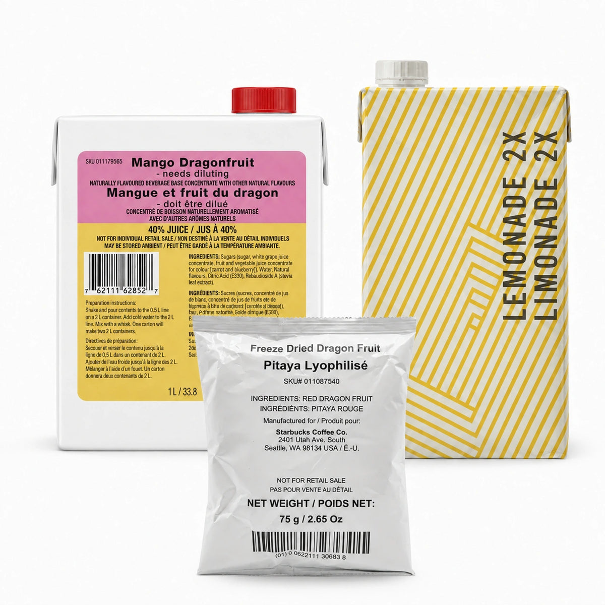 Mango Dragonfruit Lemonade Refresher Bundle – Base + Lemonade + Dragonfruit Inclusions