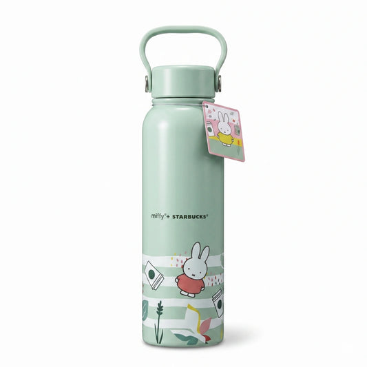 Starbucks x Miffy Stainless Steel Mint Green 27 oz Bottle with Carrying Handle
