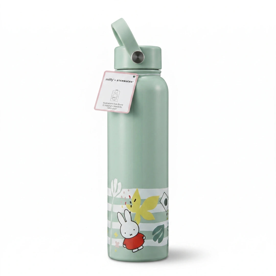 Starbucks x Miffy Stainless Steel Mint Green 27 oz Bottle with Carrying Handle