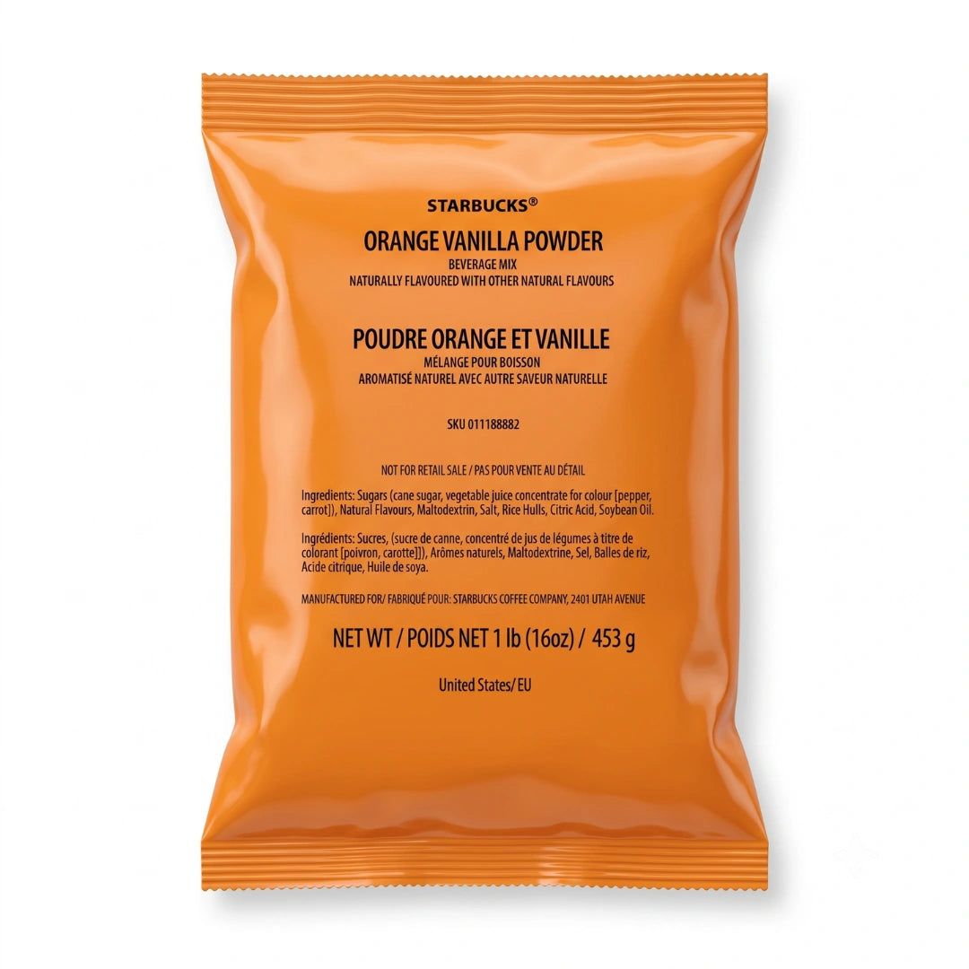 Starbucks Orange Vanilla Powder Beverage Mix – 1 lb (16 oz / 453 g)