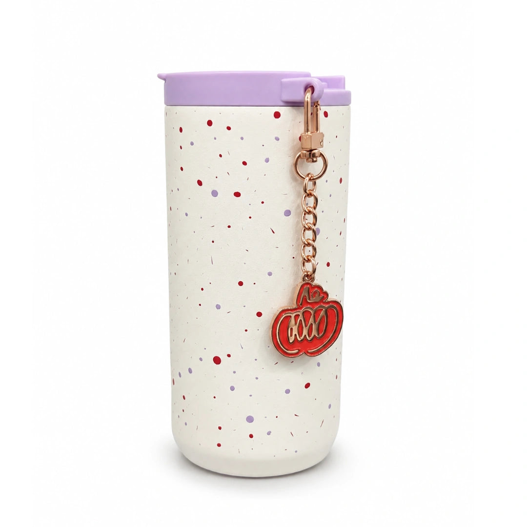 Starbucks Pumpkin Spice Latte Speckled Insulated Tumbler with Chain Charm – 12 oz