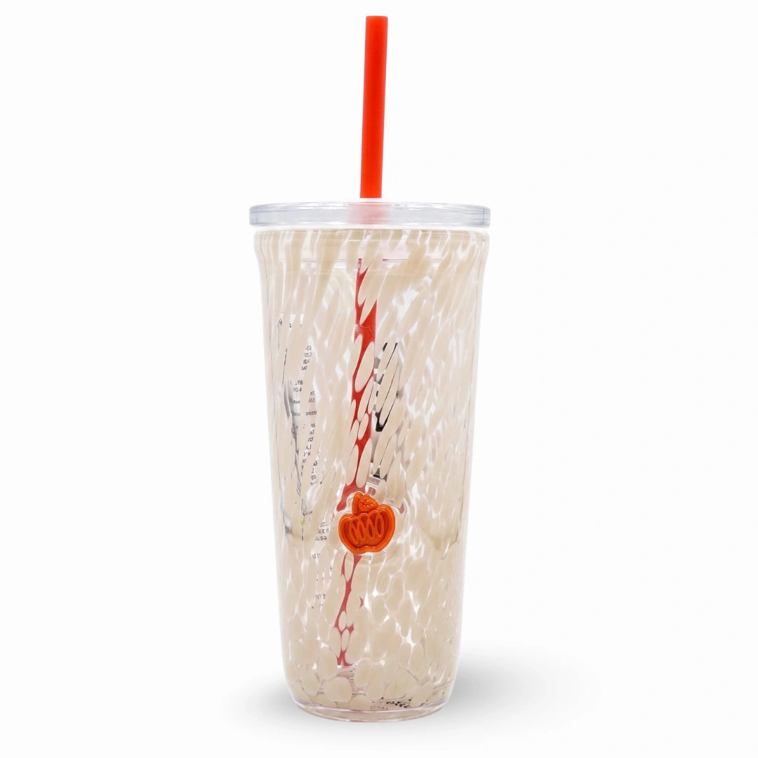 Starbucks Pumpkin Spice Latte Clear Cold Cup Tumbler with Straw – 16 oz