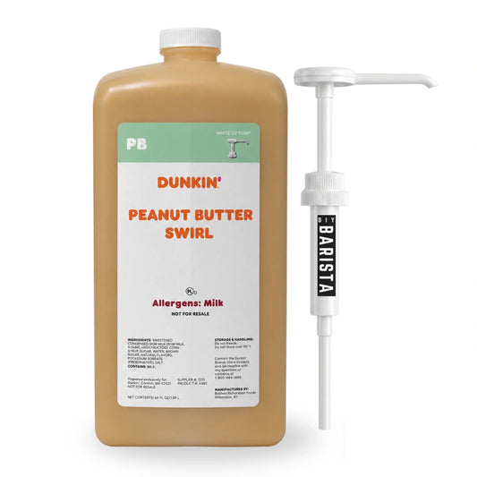 Dunkin' Peanut Butter Swirl FRESH + Pump – 64 fl oz (1.89L) Coffee Flavor Swirl