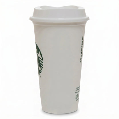 Starbucks Reusable White Coffee Cup with Lid – 16 fl oz Travel Tumbler