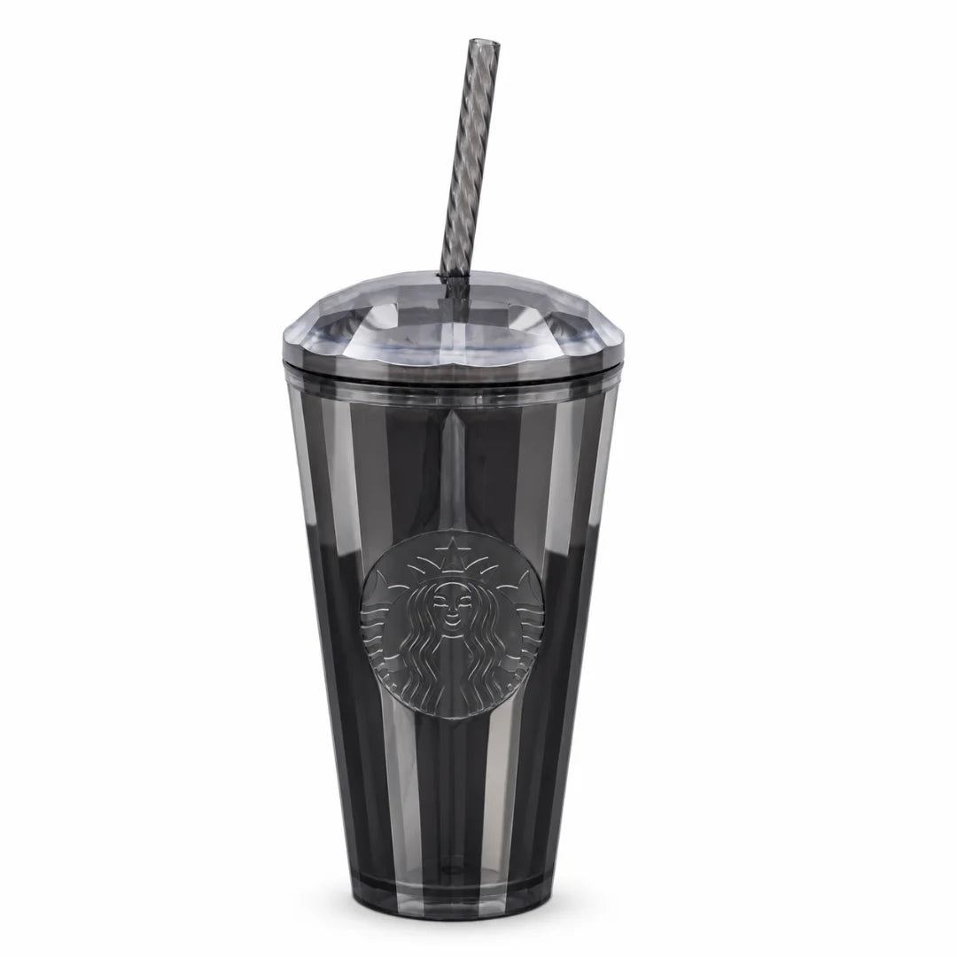 Starbucks Black Faceted Siren Cold Cup with Straw – 16 oz