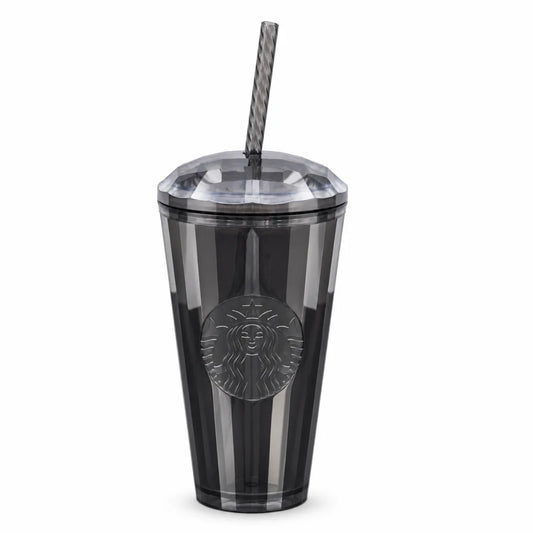 Starbucks Black Faceted Siren Cold Cup with Straw – 16 oz