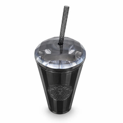 Starbucks Black Faceted Siren Cold Cup with Straw – 16 oz