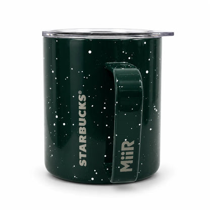 Starbucks x MiiR Dark Green Speckled Stainless Steel Camp Mug with Lid – 12 oz