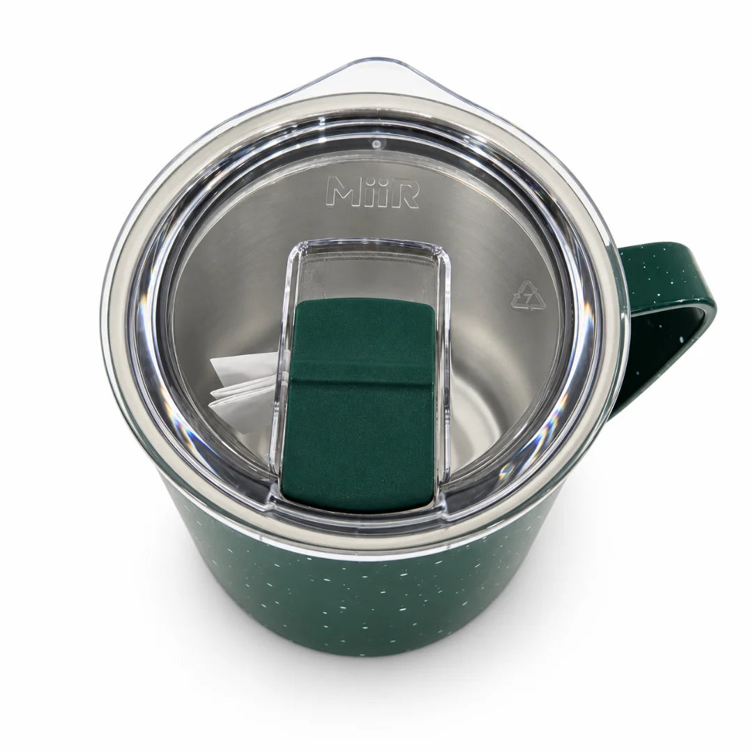 Starbucks x MiiR Dark Green Speckled Stainless Steel Camp Mug with Lid – 12 oz