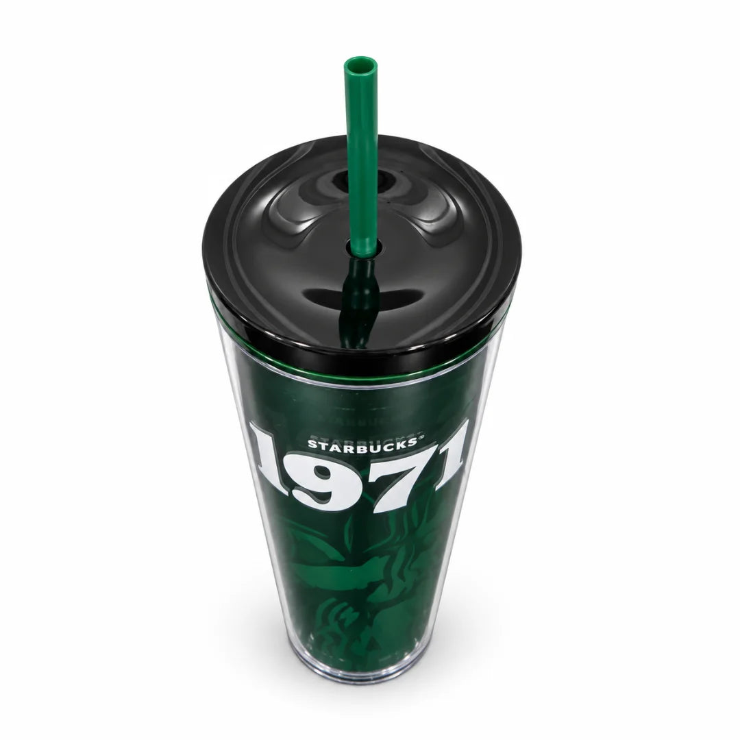 Starbucks 1971 Siren Green Cold Cup with Straw – 24 oz