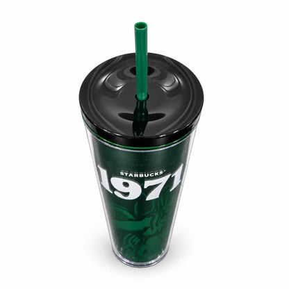 Starbucks 1971 Siren Green Cold Cup with Straw – 24 oz