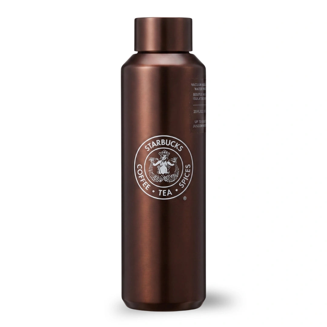 Starbucks Heritage Bronze Vacuum Insulated Stainless Steel Water Bottle – 20 fl oz (591ml)