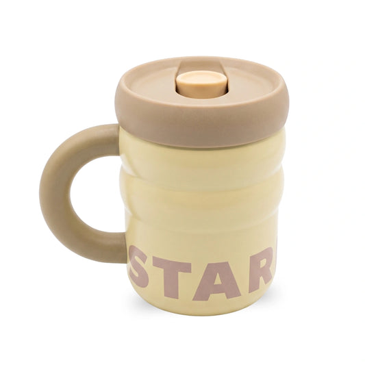 Starbucks Cream Chonky Travel Mug – 12 fl oz Insulated Coffee Cup with Handle & Lid