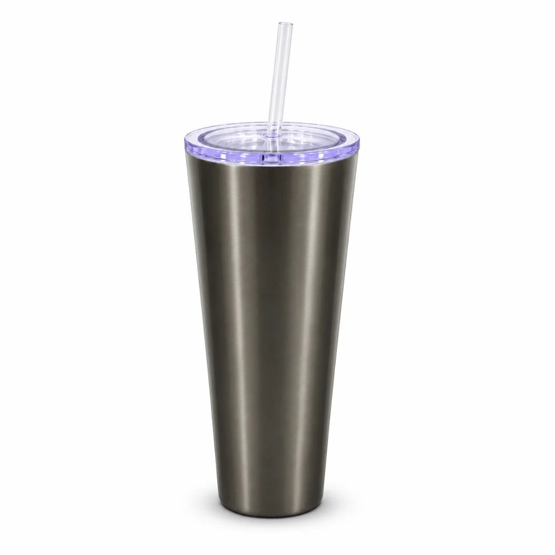 Starbucks Gunmetal Stainless Steel Cold Cup with Straw – 24 oz