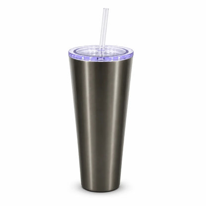 Starbucks Gunmetal Stainless Steel Cold Cup with Straw – 24 oz