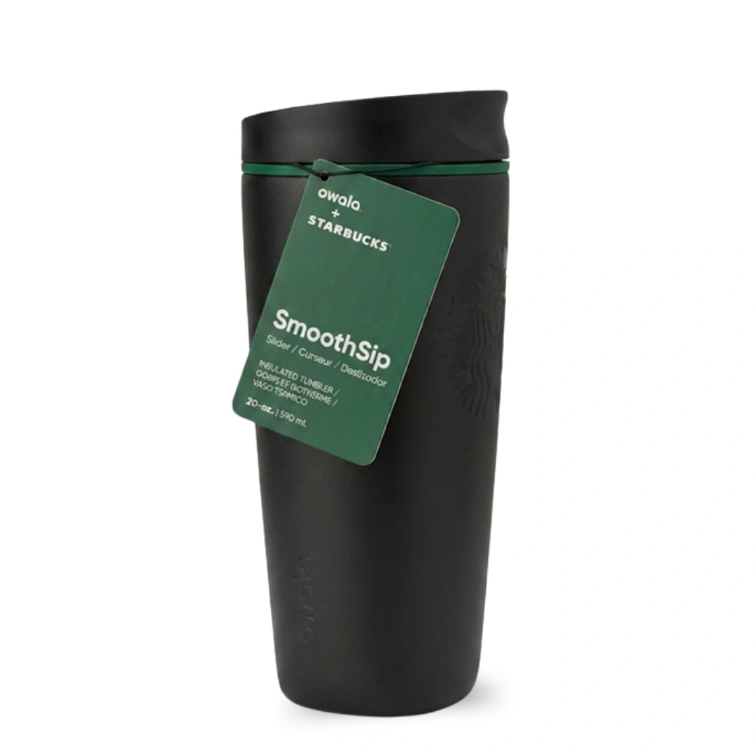 Starbucks × Owala SmoothSip Black Travel Tumbler – 20 fl oz Insulated Coffee Cup