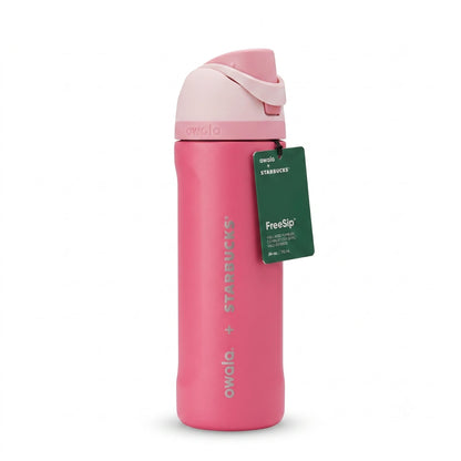 Starbucks x Owala FreeSip Pink Insulated Water Bottle – 24 fl oz Stainless Steel Tumbler