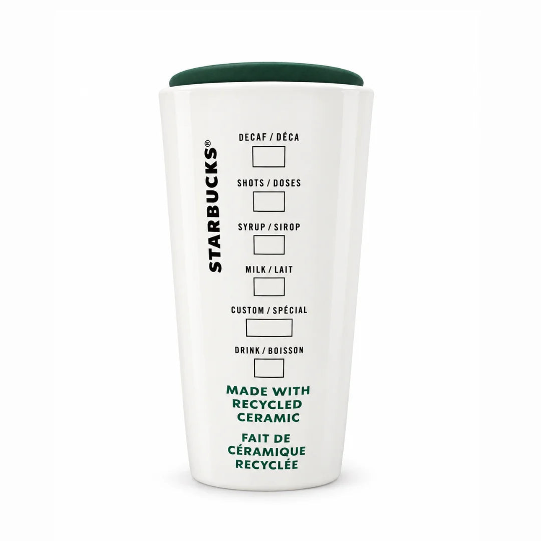 Starbucks Recycled Ceramic Hot Tumbler with Green Lid - 12 oz
