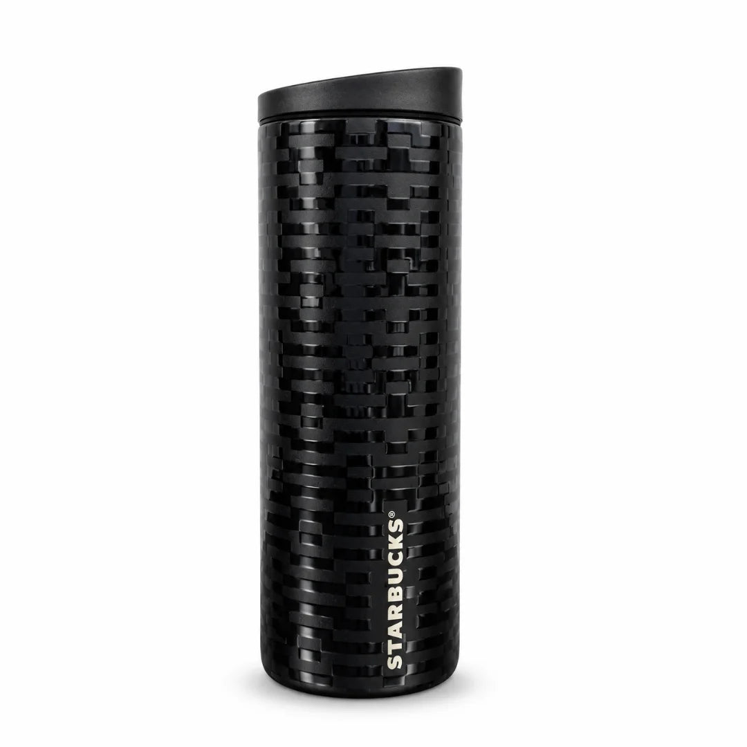 Starbucks x MiiR Black 3D Pattern Stainless Steel Tumbler – 16 oz