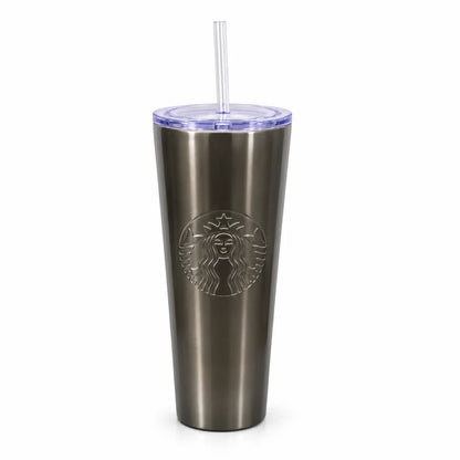 Starbucks Gunmetal Stainless Steel Cold Cup with Straw – 24 oz