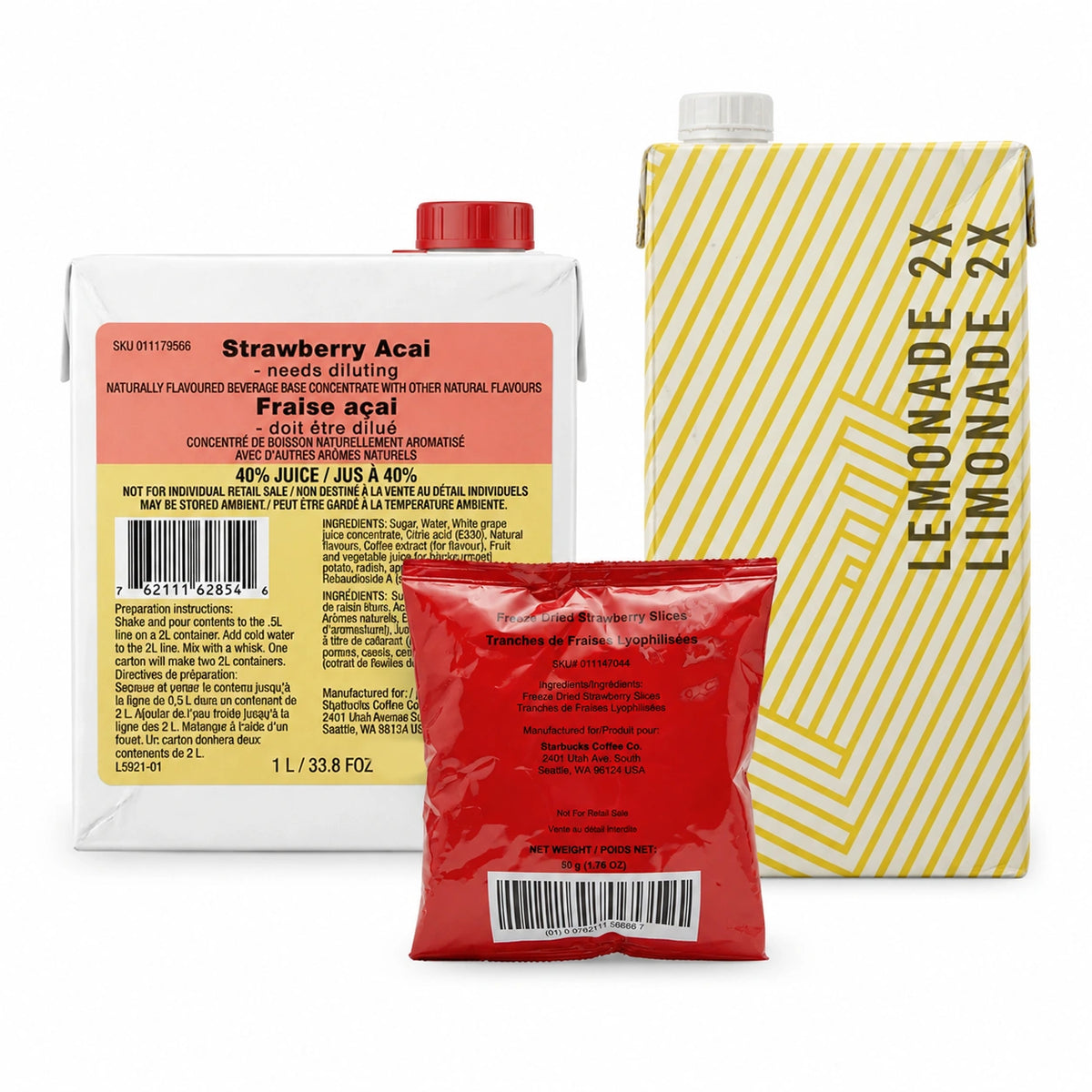 Strawberry Lemonade Refresher Bundle – Strawberry Açaí + Lemonade + Strawberry Inclusions
