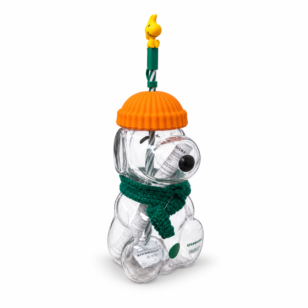 Peanuts x Starbucks Snoopy Glass Cold Cup with Straw Topper