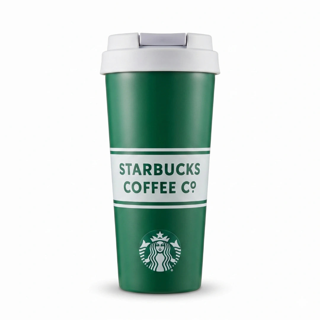 Classic Starbucks Green Travel Tumbler with Secure Flip Lid