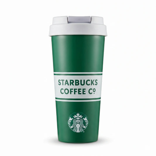 Classic Starbucks Green Travel Tumbler with Secure Flip Lid