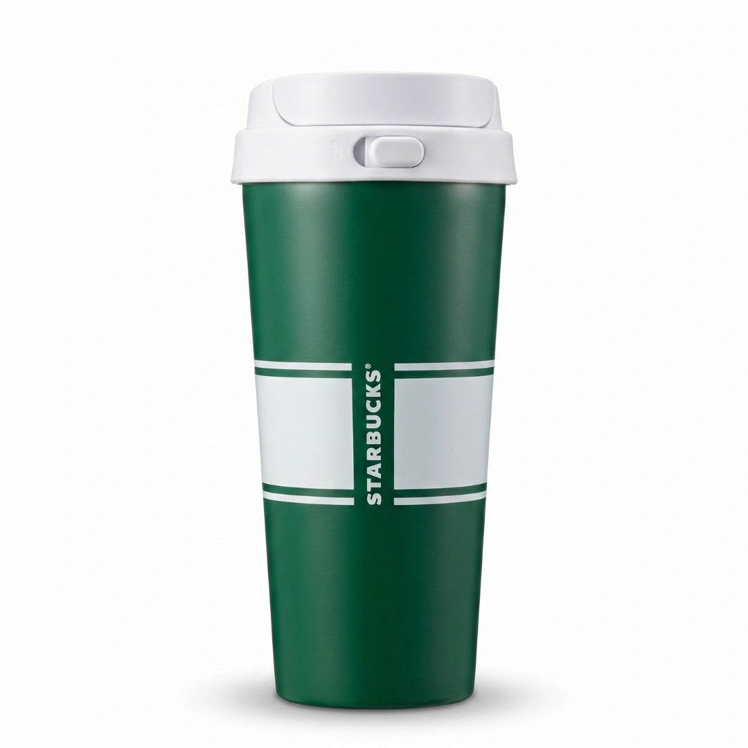 Classic Starbucks Green Travel Tumbler with Secure Flip Lid