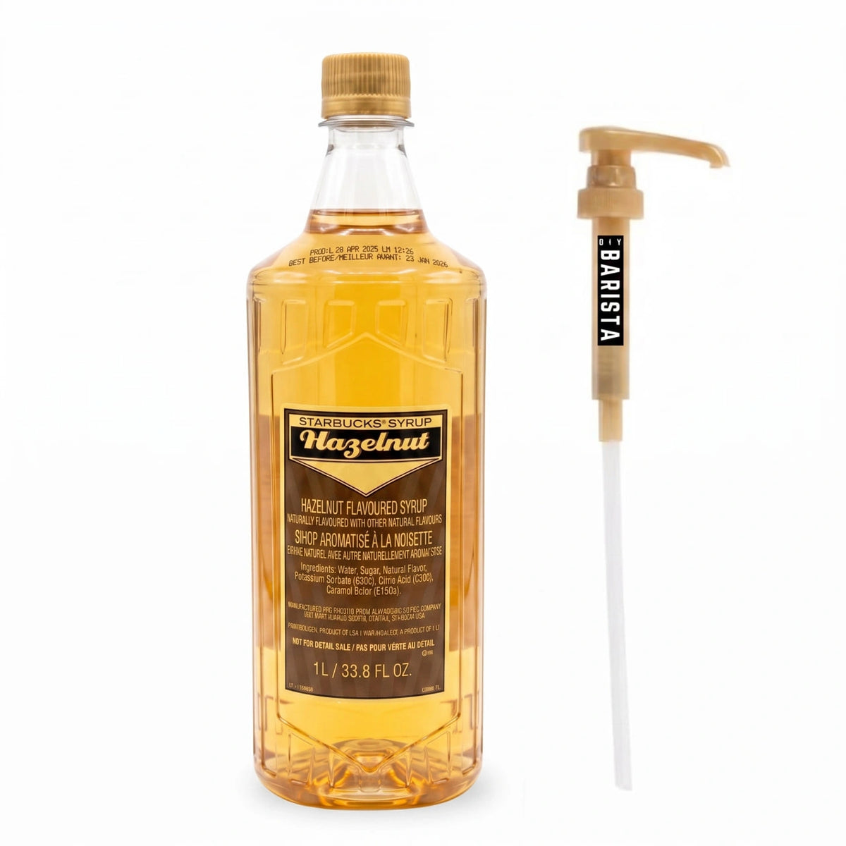 Starbucks Hazelnut Syrup with pump - 1 Liter (33.8 Fl Oz)