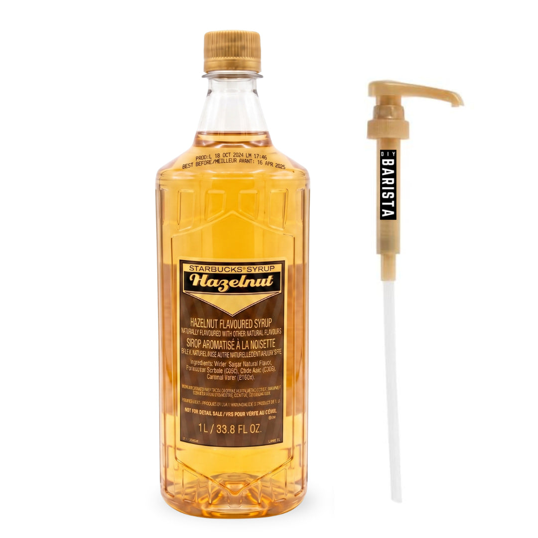 Starbucks Hazelnut Syrup with pump - 1 Liter (33.8 Fl Oz)